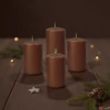 Kép 4/6 - Adventi gyertya matt barna Barna 4x4x6cm darabos! a termék ára 1db-ra értendő!
