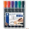 Kép 1/4 - Alkoholos marker Staedtler készlet, 2 mm, kúpos,Lumocolor 352 6 különböző szín