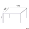 Kép 3/3 - Általános asztal fémlábbal 75x130cm MAYAH Freedom SV-38 fehér