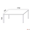 Kép 3/3 - Általános asztal fémlábbal 75x170cm MAYAH Freedom SV-40 fehér
