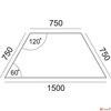 Kép 4/4 - Általános asztal fémlábbal trapéz alakú 75x150/75cm MAYAH Freedom SV-41 fehér