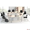 Kép 2/2 - Általános asztal fémlábbal trapéz alakú 75x150/75cm MAYAH Freedom SV-41 juhar