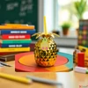 Kép 5/5 - Ananász szívószállal népszerű termék!  Ananász virág kulacs b kpm25 szívószál pohár