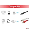Kép 2/2 - Audio kábel 3,5mm jack-2xRCA 2,5 m EQUIP