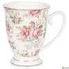 Kép 3/3 - Bögre porcelán 300ml rózsaszín virágos 11x8x10cm aranyszegéllyel