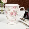 Kép 1/3 - Bögre porcelán 300ml rózsaszín virágos 11x8x10cm aranyszegéllyel