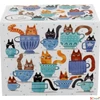 Kép 3/3 - Bögre porcelán 430ml Teacup Cats dobozban