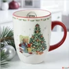Kép 2/4 - Bögre porcelán karácsonyi 24' maci és fenyőfa kézzel festett 8cmx11.3cmx10.1cm sdkae