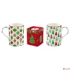 Kép 1/2 - Bögre Porcelán karácsonyi 3,5dl 2db+fémdoboz 7,5x7,5x9cm, 2db-os dobozban