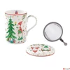 Kép 1/2 - Bögre Porcelán karácsonyi 3,5dl szűrős tetővel Ready for Christmas dobozban