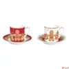 Kép 1/2 - Csésze+alj Porcelán karácsonyi 75ml Gingerbread Fancy 2db-os dobozban