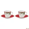 Kép 1/2 - Csésze+alj Porcelán karácsonyi 80ml Christmas Berries 2db-os dobozban
