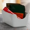 Kép 2/2 - Cukor és teafilter tartó négyszögletes fehér 11x7,5cm CoffeeTime