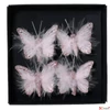 Kép 1/3 - Dekor pillangó 24' csiptetős, organza anyag, rózsaszín 4 db/csomag 4 cm sdkae 1db/ár