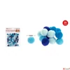 Kép 2/2 - Dekor pompom vegyes kék 1,5cm 50db-os 25