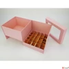 Kép 1/2 - Díszdoboz karton virágbox és bonbon doboz tetővel pink méretek: 18.5x18.5x15.5cm
