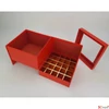 Kép 1/2 - Díszdoboz karton virágbox és bonbon doboz tetővel piros méretek: 18.5x18.5x15.5cm