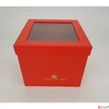 Kép 2/2 - Díszdoboz karton virágbox és bonbon doboz tetővel piros méretek: 18.5x18.5x15.5cm