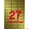 Kép 1/2 - Etikett címke Apli lézernyomtatókhoz és fénymásológépekhez 63,5x29,6mm,matt arany 540 etikett/csoma