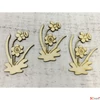 Kép 1/2 - Fa figura nárcisz natúr virág 7cmx5cmx3mm 3db/cs