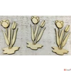 Kép 2/2 - Fa figura tulipán natúr virág 7cmx3cmx3mm 3db/cs