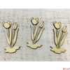 Kép 1/2 - Fa figura tulipán natúr virág 7cmx3cmx3mm 3db/cs