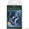Kép 1/3 - Faber Castell művész filctoll 8db-os PITT Brush "BLUES B-s hegyvastagság