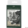 Kép 1/2 - Faber Castell művész filctoll 8db-os PITT Fude hard 199 fekete "XXS;S;F;M;1,5mm;C;B;FH hegyvastagság"
