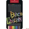 Kép 1/4 - Faber Castell színes ceruza 12db-os Black Edition fekete test fém dobozban