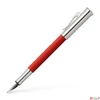 Kép 1/2 - Faber Castell töltőtoll GVFC Guilloche ródium bevonatú india piros F