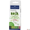 Kép 1/2 - Faber-Castell művész filc 6 PITT szett 6db zöld 2db-S-es, 4db-B-s AG-művészfilc 267117