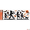 Kép 1/2 - Halloween Ablakmatrica narancssárga glitteres 59x21cm fekete Halloween mintás party dekoráció!