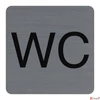 Kép 1/3 - Információs tábla öntapadó 7 5x7 5 cm alumíniumhatású EXACOMPTA "WC