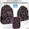 Kép 1/5 - Iskolatáska szett Ars Una 24 iskolatáska, tolltartó, tornazsák Pearl Blossom Black