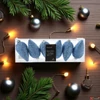 Kép 2/4 - Karácsonyfa dísz 6db/cs toboz fenyőtoboz glitteres 4,5x8cm ég kék 6db/csomag SDKAE25