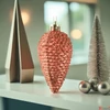 Kép 7/8 - Karácsonyfa dísz 6db/cs fenyőtoboz glitteres  narancs   SDKAE25 4,5x8cm 6db/csomag