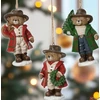 Kép 1/6 - Karácsonyfa dísz maci 3 féle 5x7x11,5cm  SDKAE25 kézzel festett 1db/ár