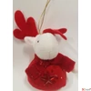 Kép 2/2 - Karácsonyi 15cm rénszarvas 9070 dísz filc flitteres glitteres figu piros fehér színben