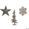 Kép 1/2 - Karácsonyi dekor akasztós 24' glitteres, 3 féle, 0.8cmx10.5cmx10.5cm sdkae