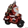 Kép 1/2 - Karácsonyi dekor akasztós 24' mikulás, motorral glitteres fenyő gömb 4cmx9.6cmx10cm sdkae