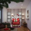 Kép 2/2 - Karácsonyi dekor akasztós 24' télapó üveg kézzel festett 10.1cmx10.3cmx22cm sdkae