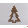 Kép 2/2 - Karácsonyi 9cm dekor akasztós textil 6x9cm fenyő pezsgő szín