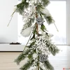 Kép 2/4 - Karácsonyi dekor girland 24' beltéri, fehér 180cmx9cm sdkae