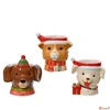 Kép 1/2 - Karácsonyi Kaspó dekor 24' kerámia, 3 féle 15.6cmx13.2cmx16.3cm sdkae