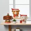 Kép 2/2 - Karácsonyi Kaspó dekor 24' kerámia, 3 féle 15.6cmx13.2cmx16.3cm sdkae