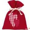 Kép 2/2 - Karácsonyi dekor Zsák szívvel textil 20c piros
