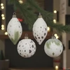 Kép 2/2 - Karácsonyi fenyődísz gömb 24' üveg gömb kézzel festett 4 féle szin hódarával D.8cm 1/db sdkae EXTRA