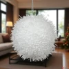 Kép 2/2 - Karácsonyi fenyődísz gömb 24' Fehér glitteres szőrös 10 cm fenyő gömb sdkae 1db/ár