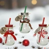 Kép 4/5 - Korsó üveg szívószállal 24' hóember, sállal 3 féle 12.5cm sdkae