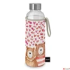 Kép 1/2 - Kulacs Üvegflaska 550ml Love bears, neoprén védőhuzattal Borosilicate üveg
